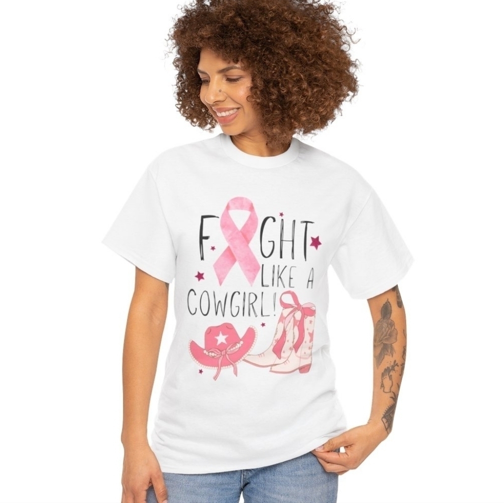 Short Sleeve Unisex Tee: Fight Like a Cowgirl - Picture 2 of 9